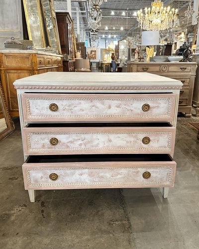 Swedish Pink & White Chest with Textured Finish