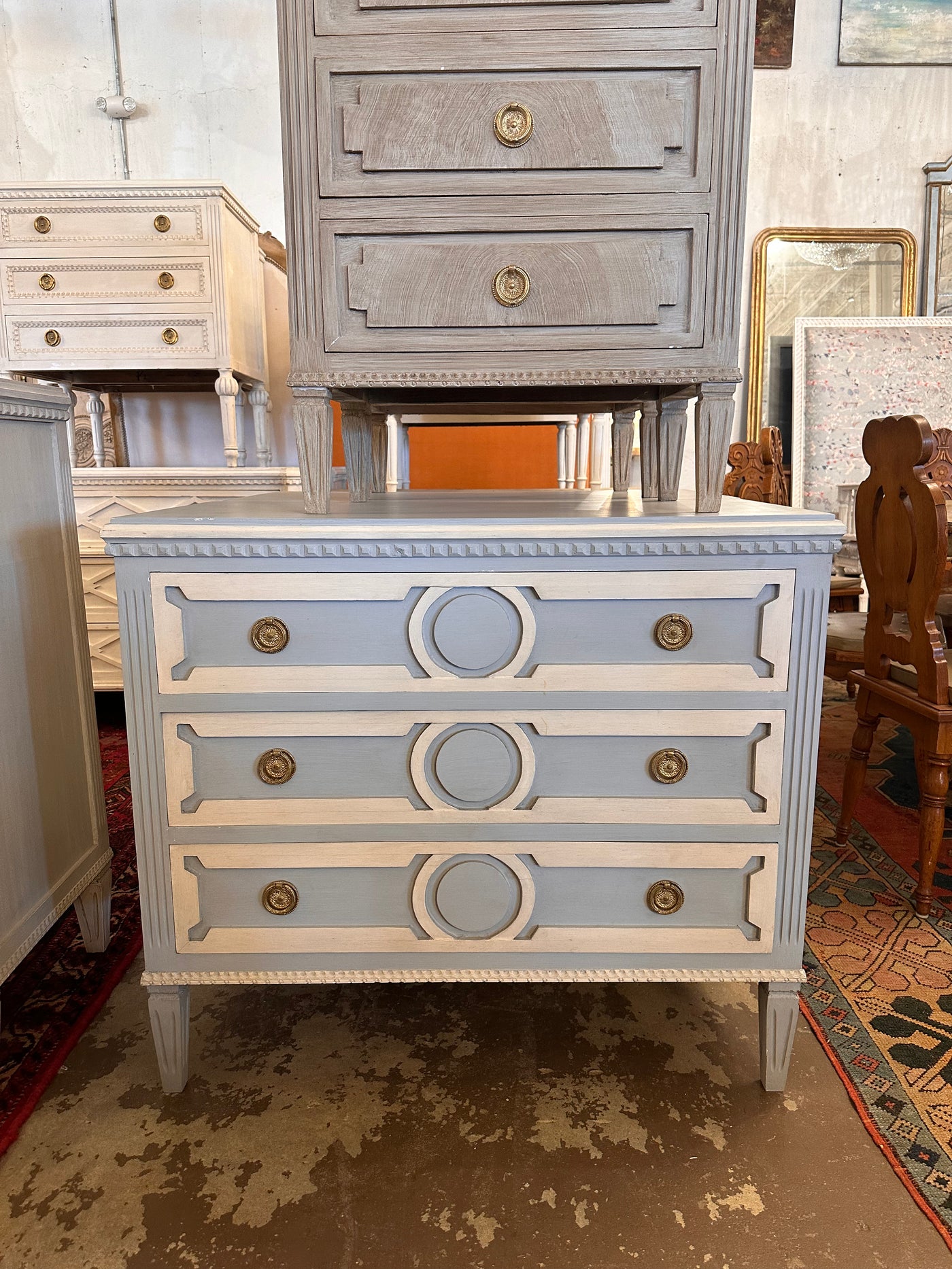 Swedish Circle Carved Chest