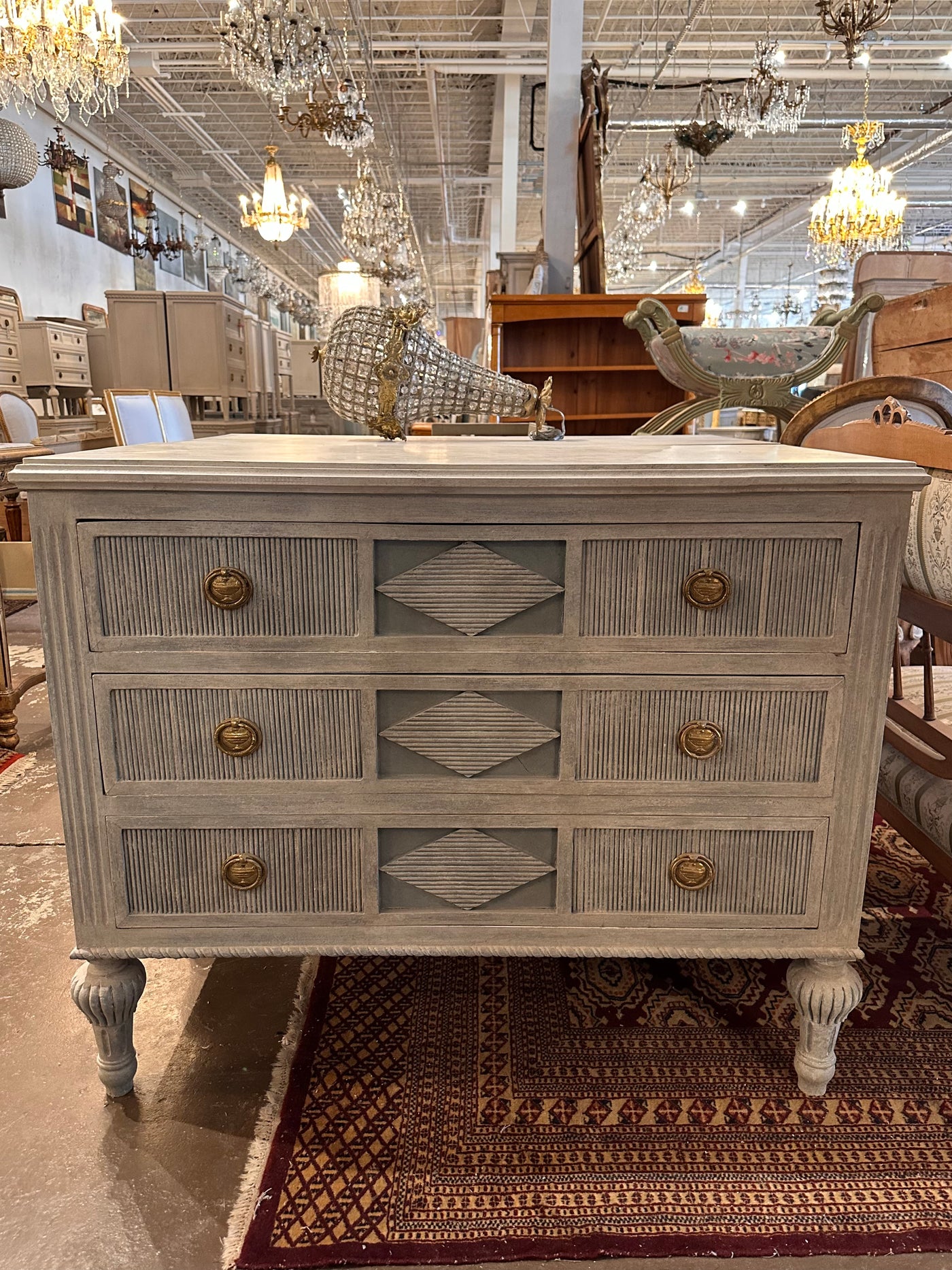 Swedish Chest with Faux Marble Top