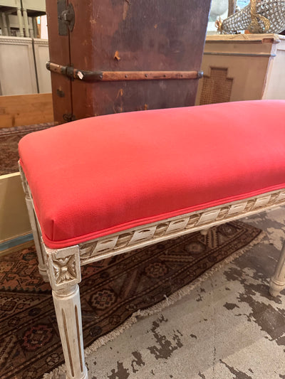 Coral Pink Louis XVI Bench