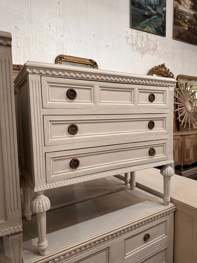 Swedish Chest With Ballerina Legs in Antique White