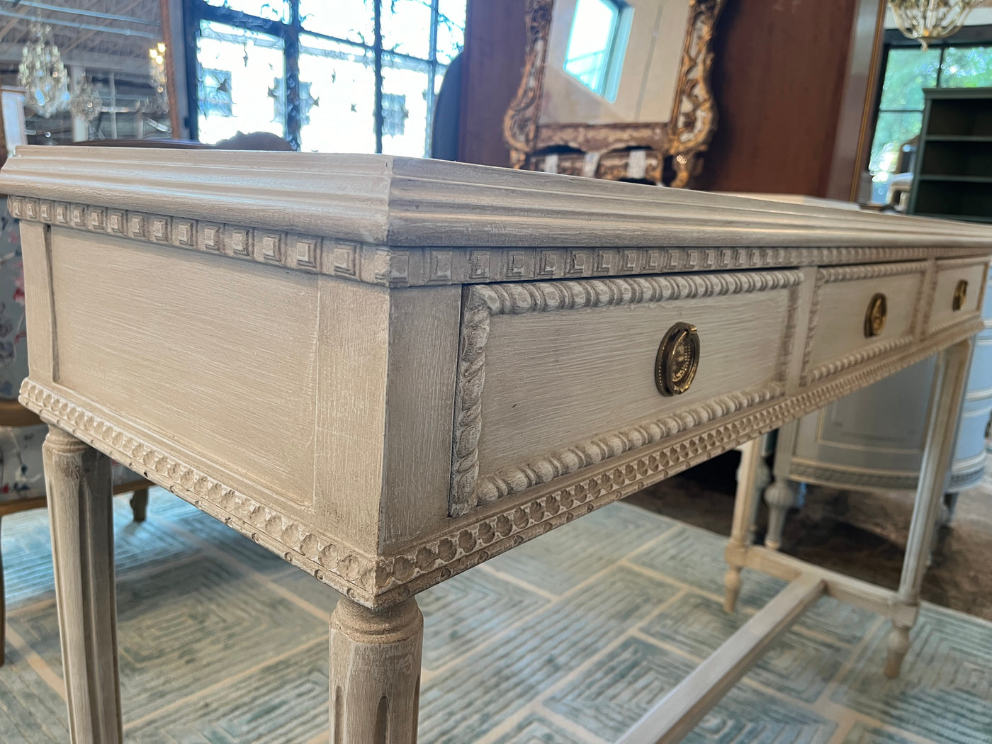 Antique White Swedish Console Table | Le Chateau | European Luxury Furniture in Atlanta