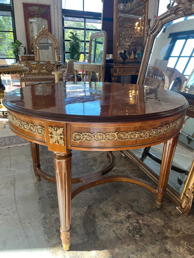 French Round Burl Wood Center Table | Le Chateau | European Luxury Furniture in Atlanta