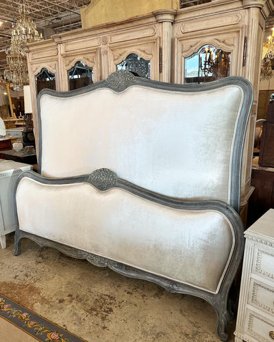 King Size Upholstered Complete Carved Bed