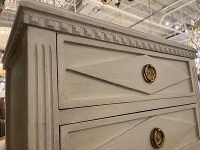 Swedish Nightstand with Carved Diamond Blocks | Le Chateau | European Luxury Furniture in Atlanta