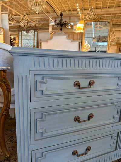 Antique Swedish Chest in Blue | Le Chateau | European Luxury Furniture in Atlanta