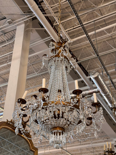 French Empire Chandelier with Crystal Swag
