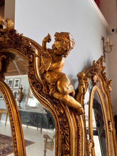 (PAIR) Louis XIV Gilt Beveled Pair of Mirrors | Le Chateau | European Luxury Furniture in Atlanta