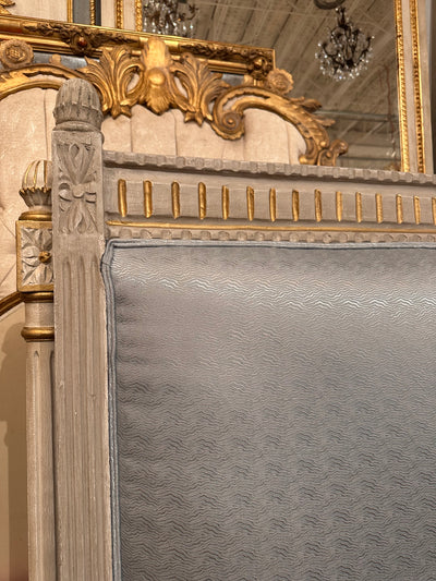 Queen Size Blue Upholstered Headboard | Le Chateau | European Luxury Furniture in Atlanta