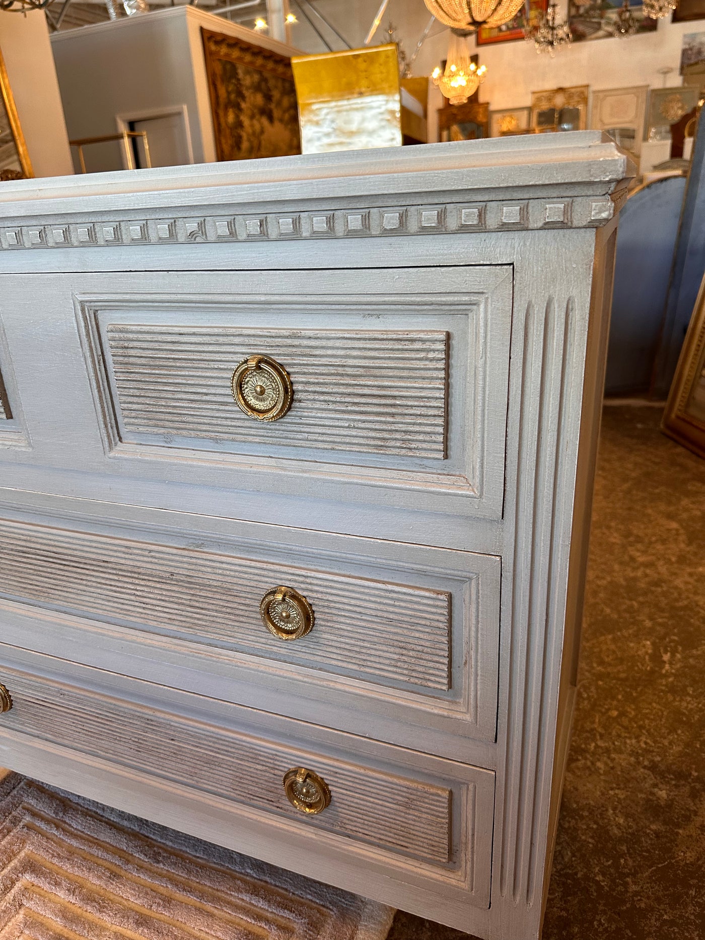 Swedish Chest with Reeded Sections