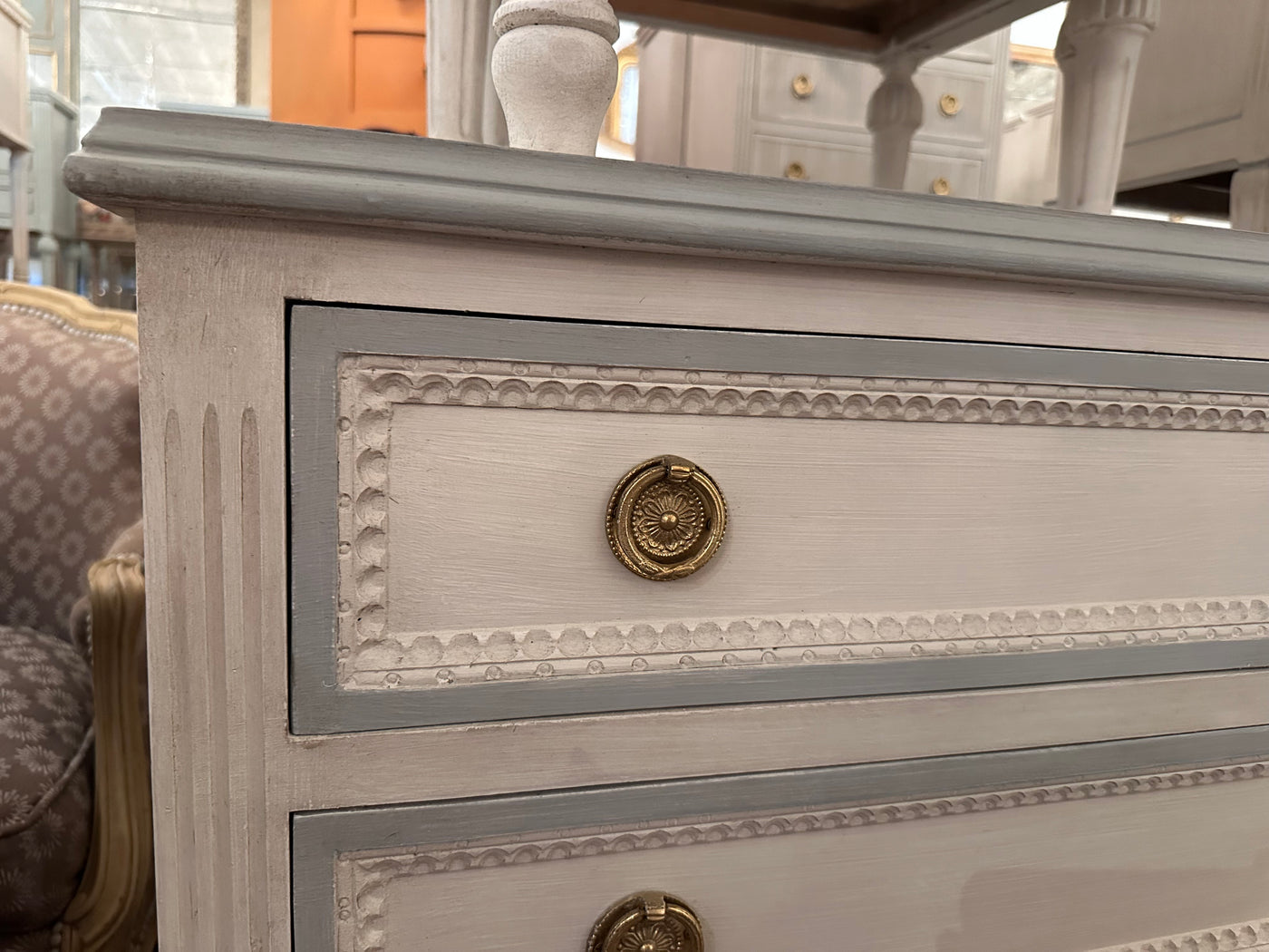 Swedish Chest with French Blue Trims