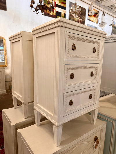 Antique Swedish Nightstands with Bow Hardware | Le Chateau | European Luxury Furniture in Atlanta