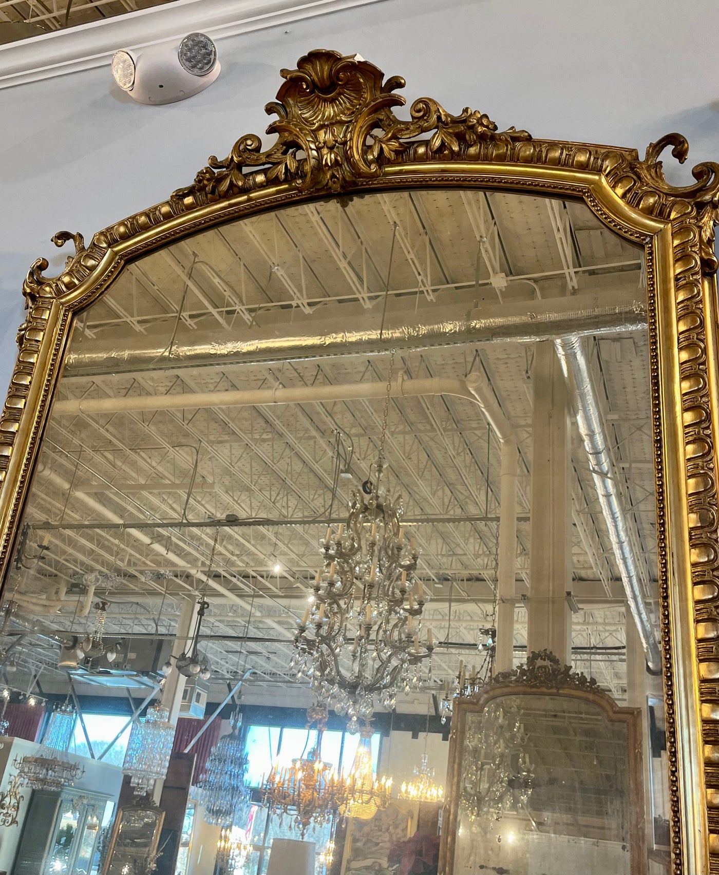 18th Century Ornate Mirror with Beaded Trim