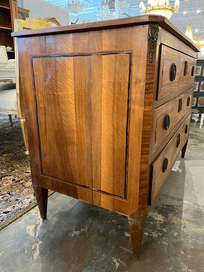 French Three-Drawer Chest with Brass Pulls