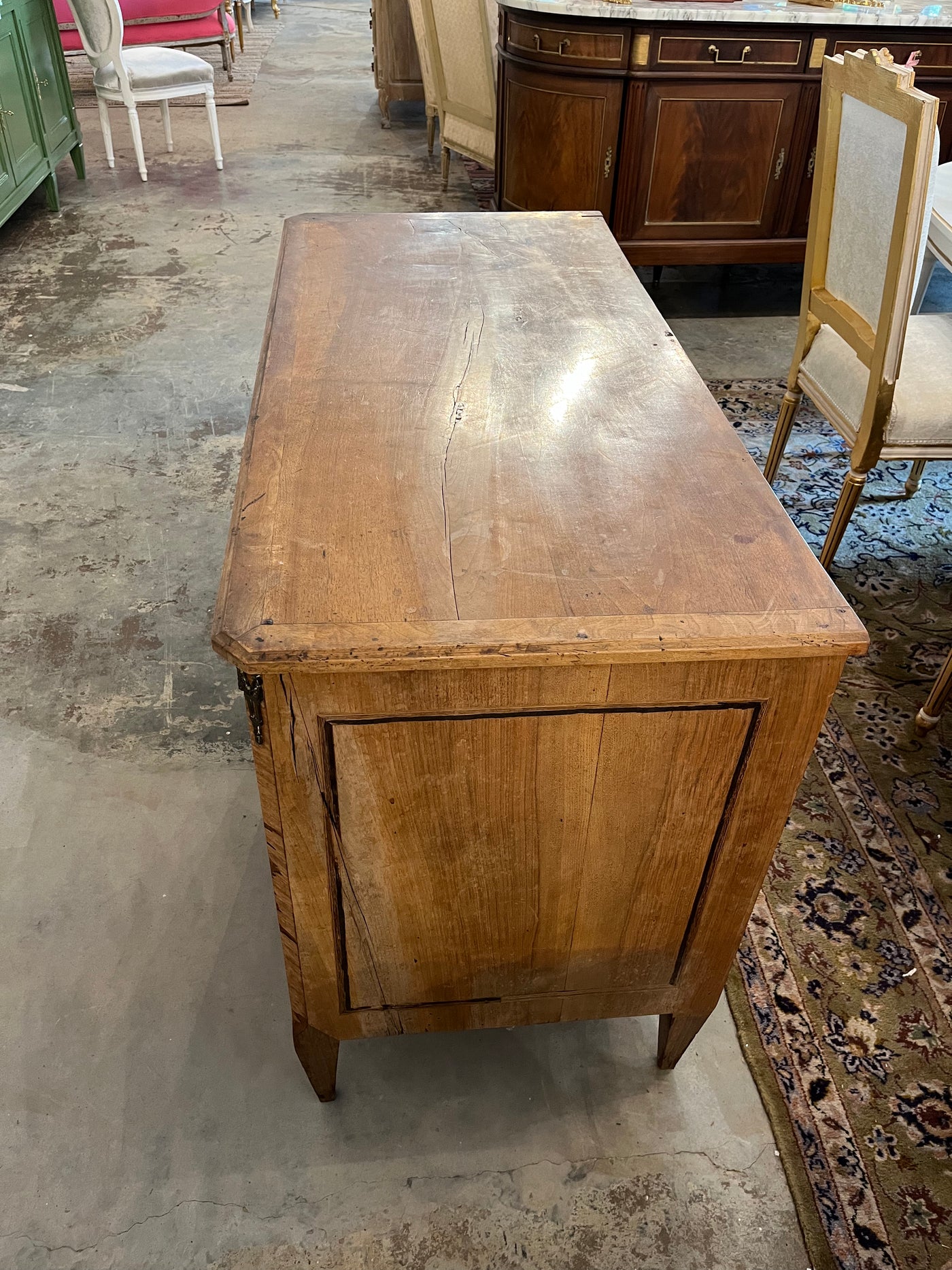 French Three-Drawer Chest with Brass Pulls