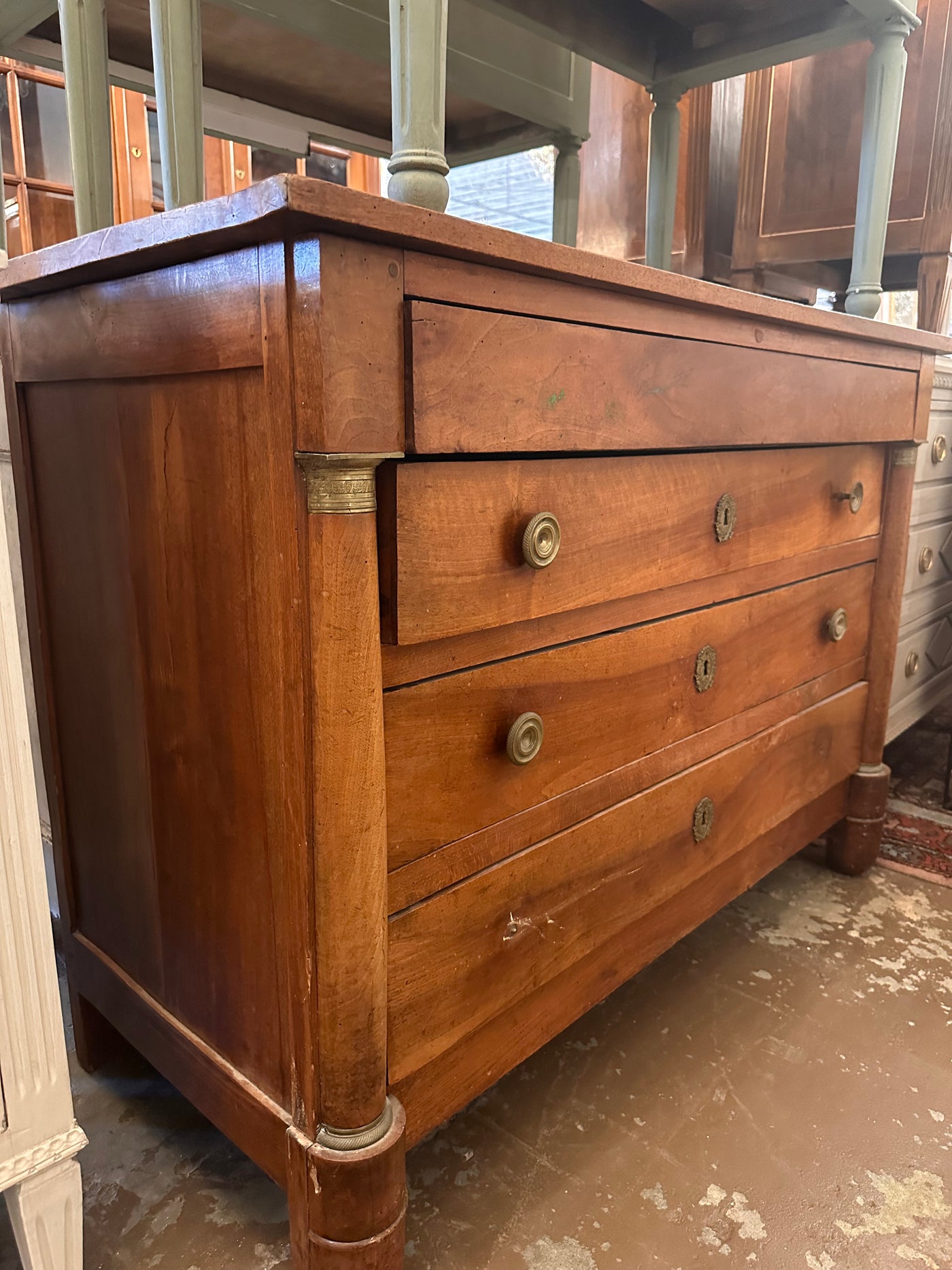 18th Century French Empire Chest Original Wood Finish | Le Chateau | European Luxury Furniture in Atlanta