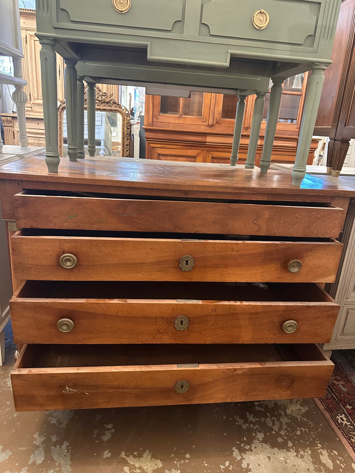 18th Century French Empire Chest Original Wood Finish | Le Chateau | European Luxury Furniture in Atlanta