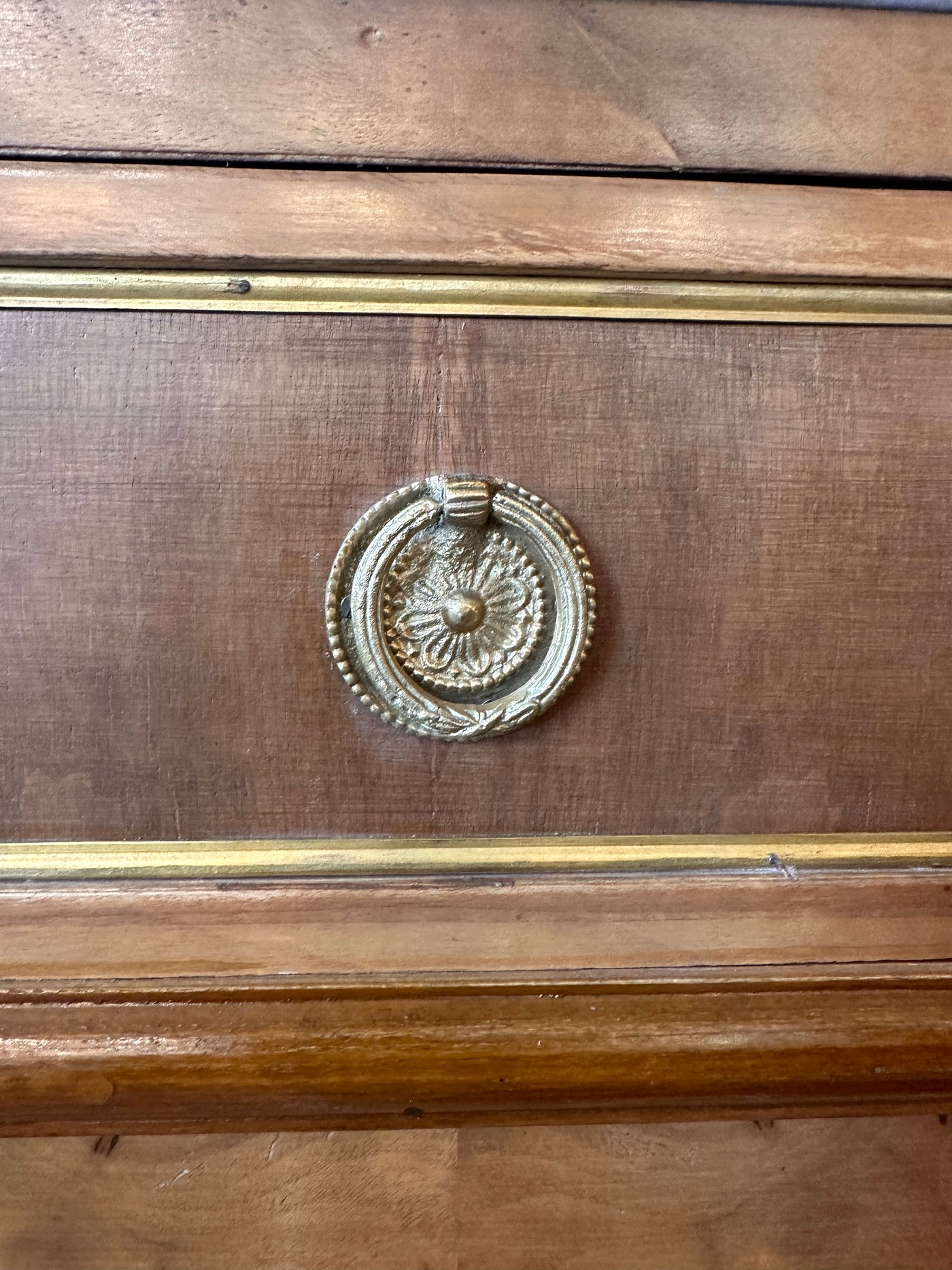 Louis XVI Burl Wood Marble Top Sideboard