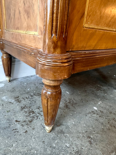 Louis XVI Burl Wood Marble Top Sideboard