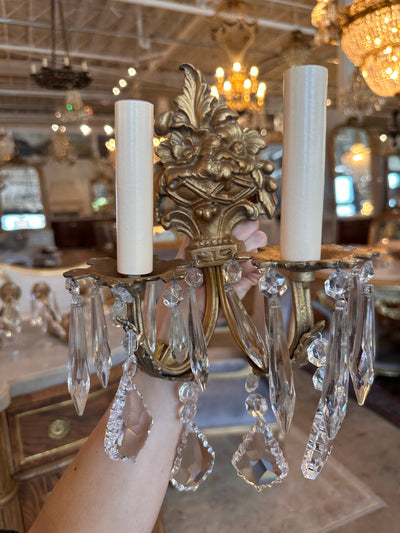 French Brass Floral Sconce