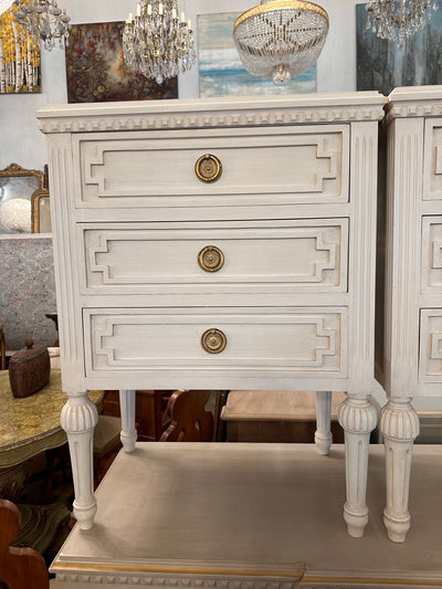 Swedish Nightstands in Dirty White with Ballerina Legs