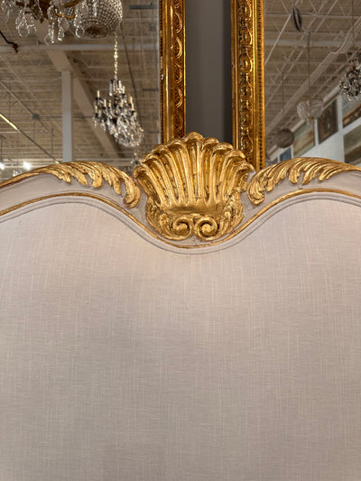 King French Headboard with White Linen | Le Chateau | European Luxury Furniture in Atlanta