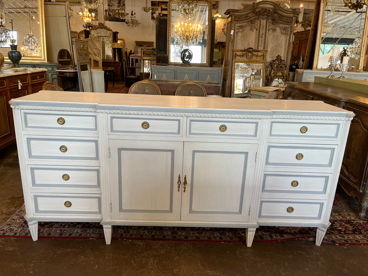 Swedish 10 Drawer, 2 Door Cabinet Dresser