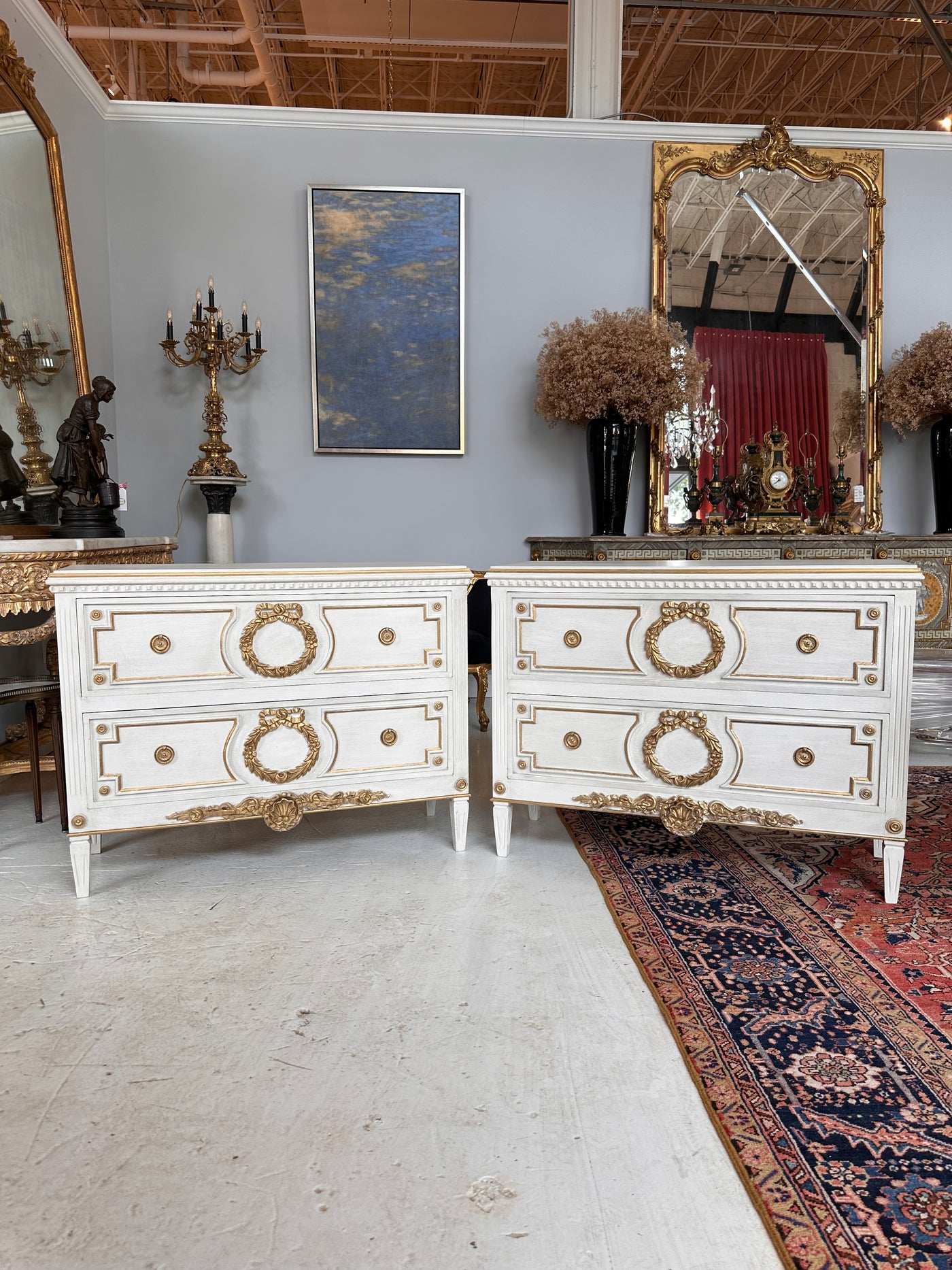 Vintage Swedish Chest with Gold Wreath Chest | Le Chateau | European Luxury Furniture in Atlanta