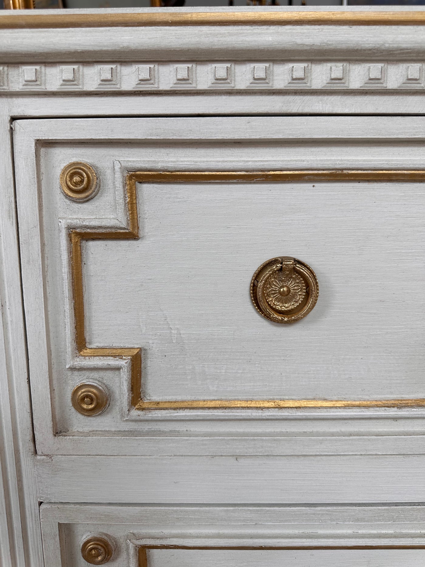 Vintage Swedish Chest with Gold Wreath Chest