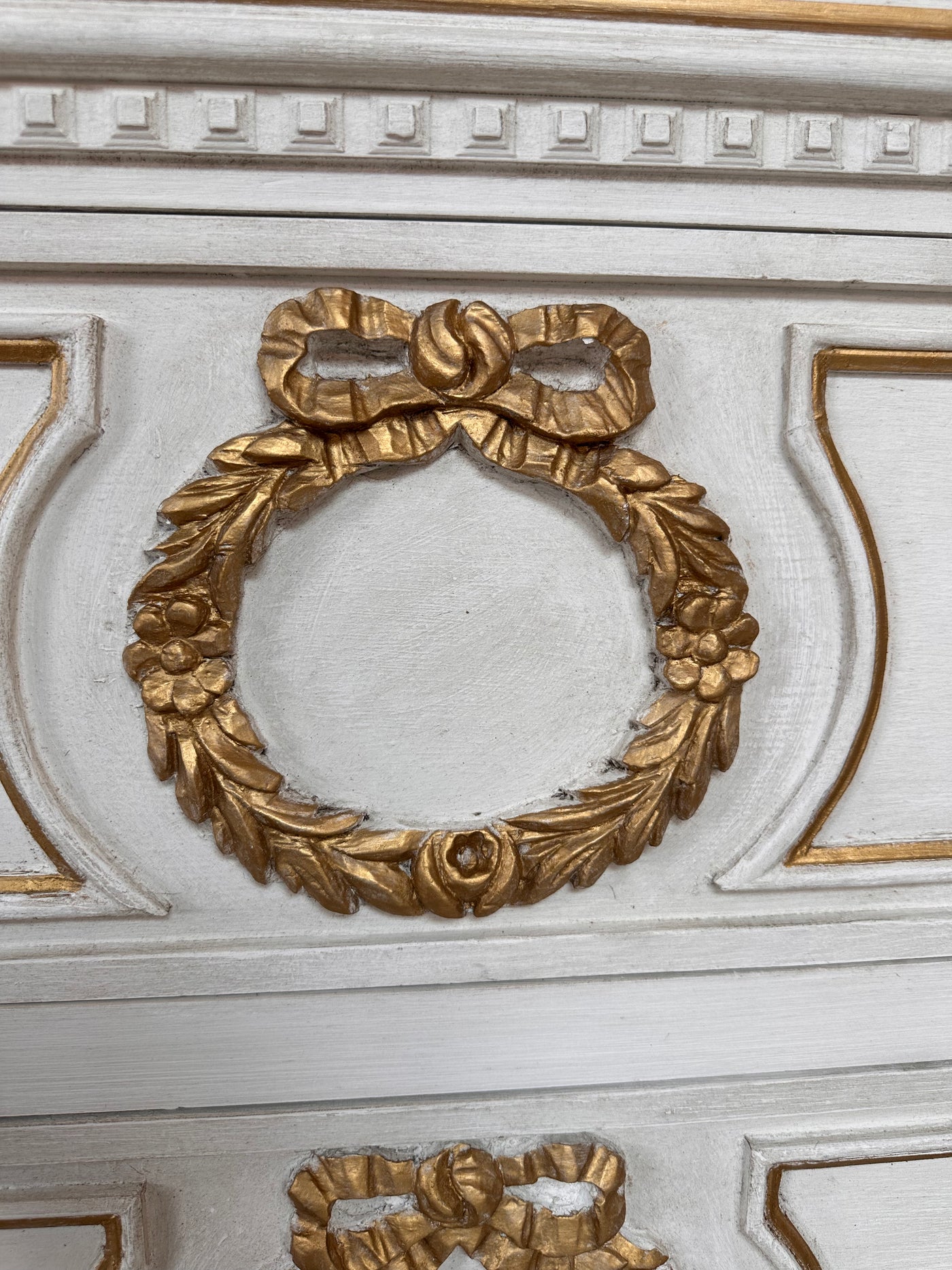 Vintage Swedish Chest with Gold Wreath Chest