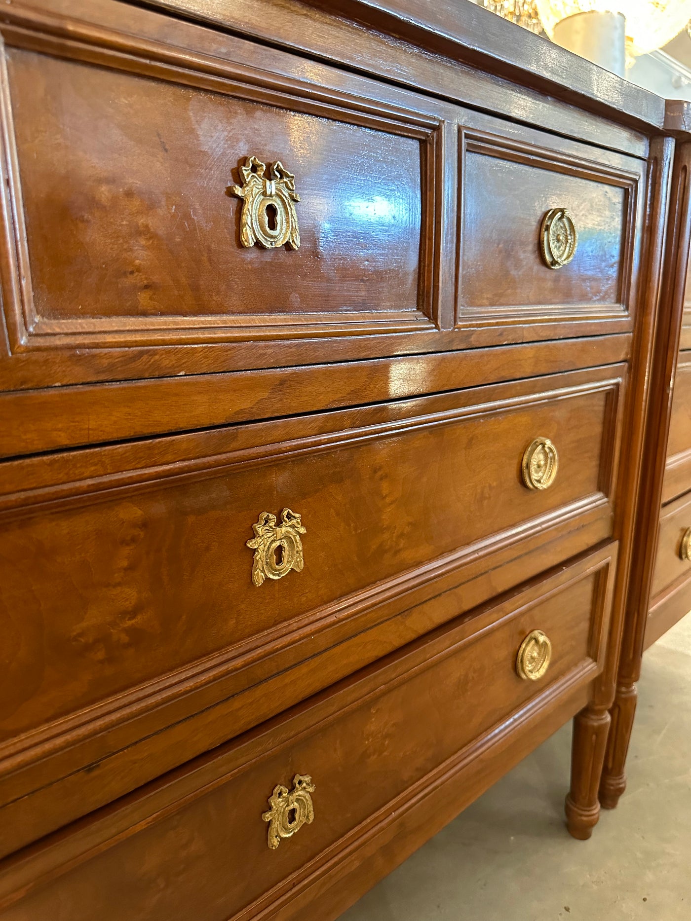 French Burl Wood Rounded Corner Chest