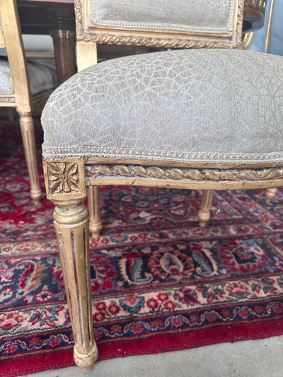 Louis XVI Dining Chair with Neutral Patterned Upholstery