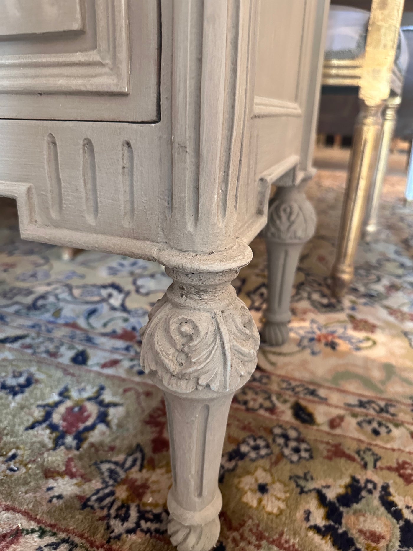 Antique Swedish Chests in Warm Gray with Marble Top