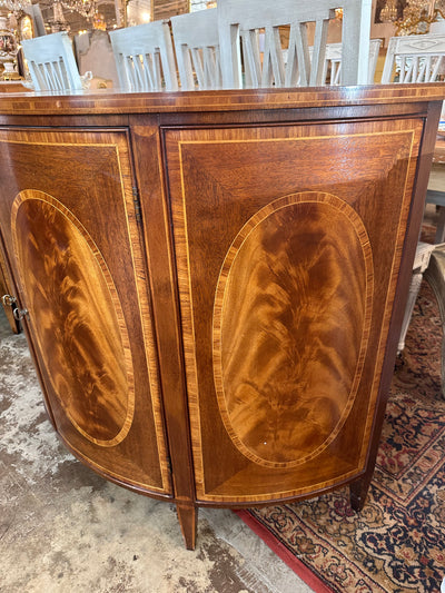 Pair of Demilune Wood Cabinet Chest