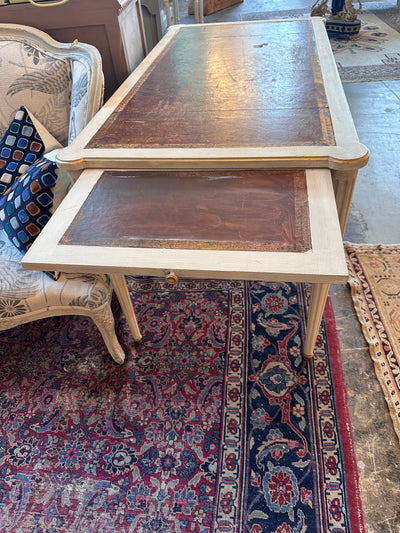 Designer Pick: Antique French Desk in Warm White with Gold Trim | Le Chateau | European Luxury Furniture in Atlanta