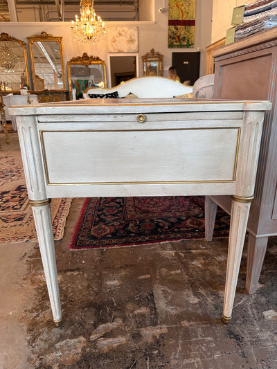 Designer Pick: Antique French Desk in Warm White with Gold Trim | Le Chateau | European Luxury Furniture in Atlanta