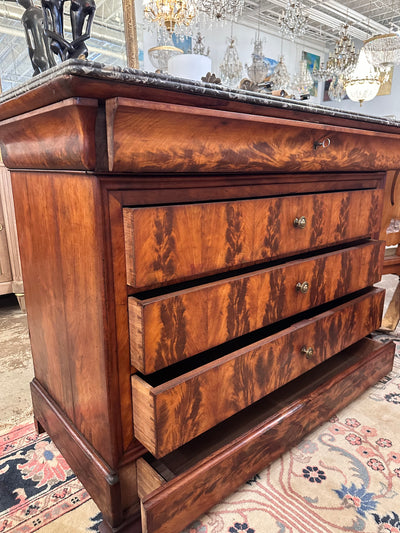 Louis Philippe Chest in Original French Polish Walnut Stain | Le Chateau | European Luxury Furniture in Atlanta