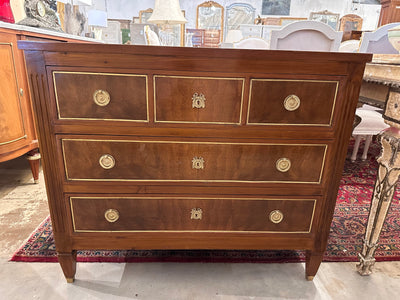 Dark Stain French Burl Wood Chest