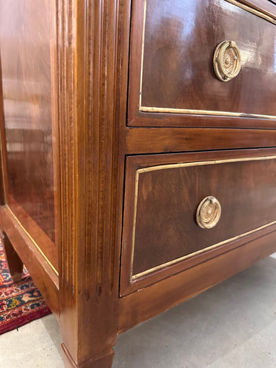 Dark Stain French Burl Wood Chest