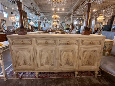 Faux Burlwood Swedish Sideboard with Cabinet Doors and Drawers