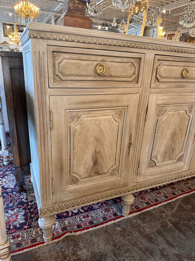 Faux Burlwood Swedish Sideboard with Cabinet Doors and Drawers