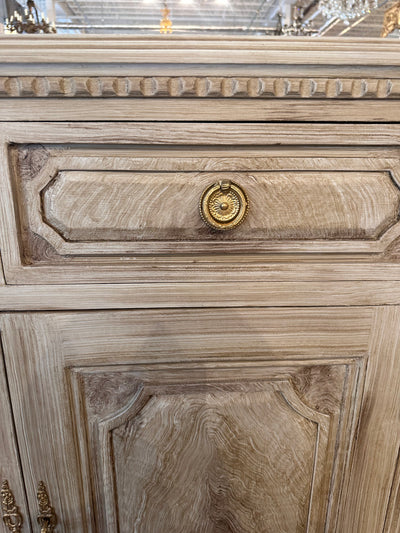 Faux Burlwood Swedish Sideboard with Cabinet Doors and Drawers