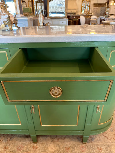 Green Lacquered French Louis XVI Sideboard