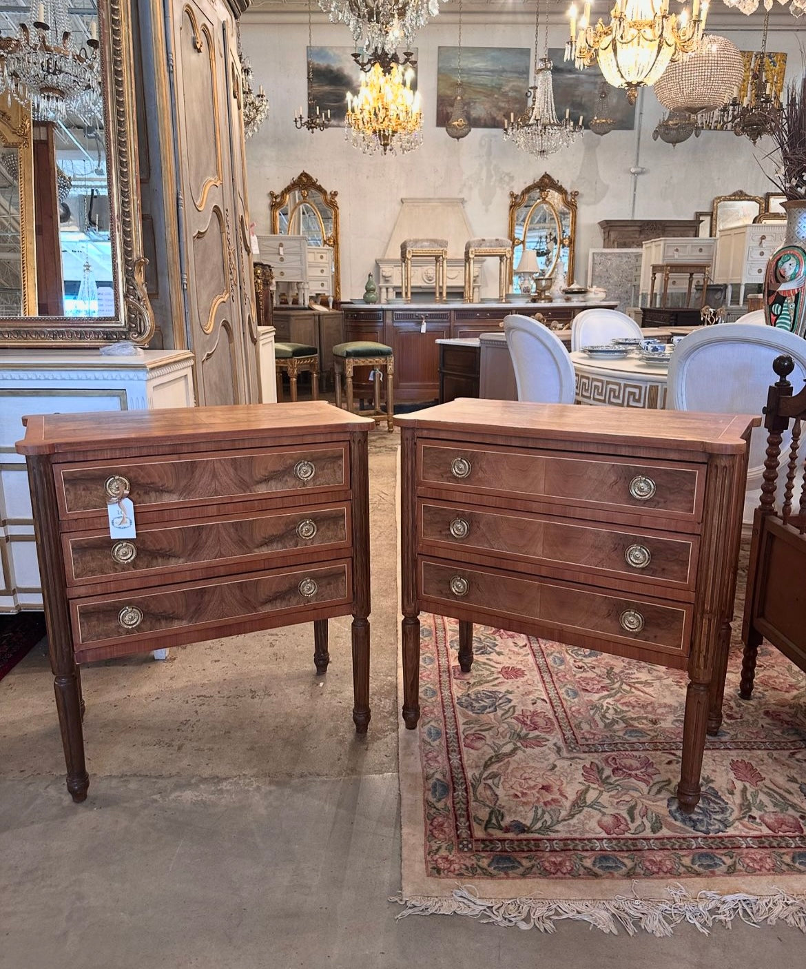 Antique Burl Wood Chest with Gold Trim | Le Chateau | European Luxury Furniture in Atlanta