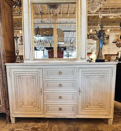 Off-White Textured Swedish Buffet with Reeded Details