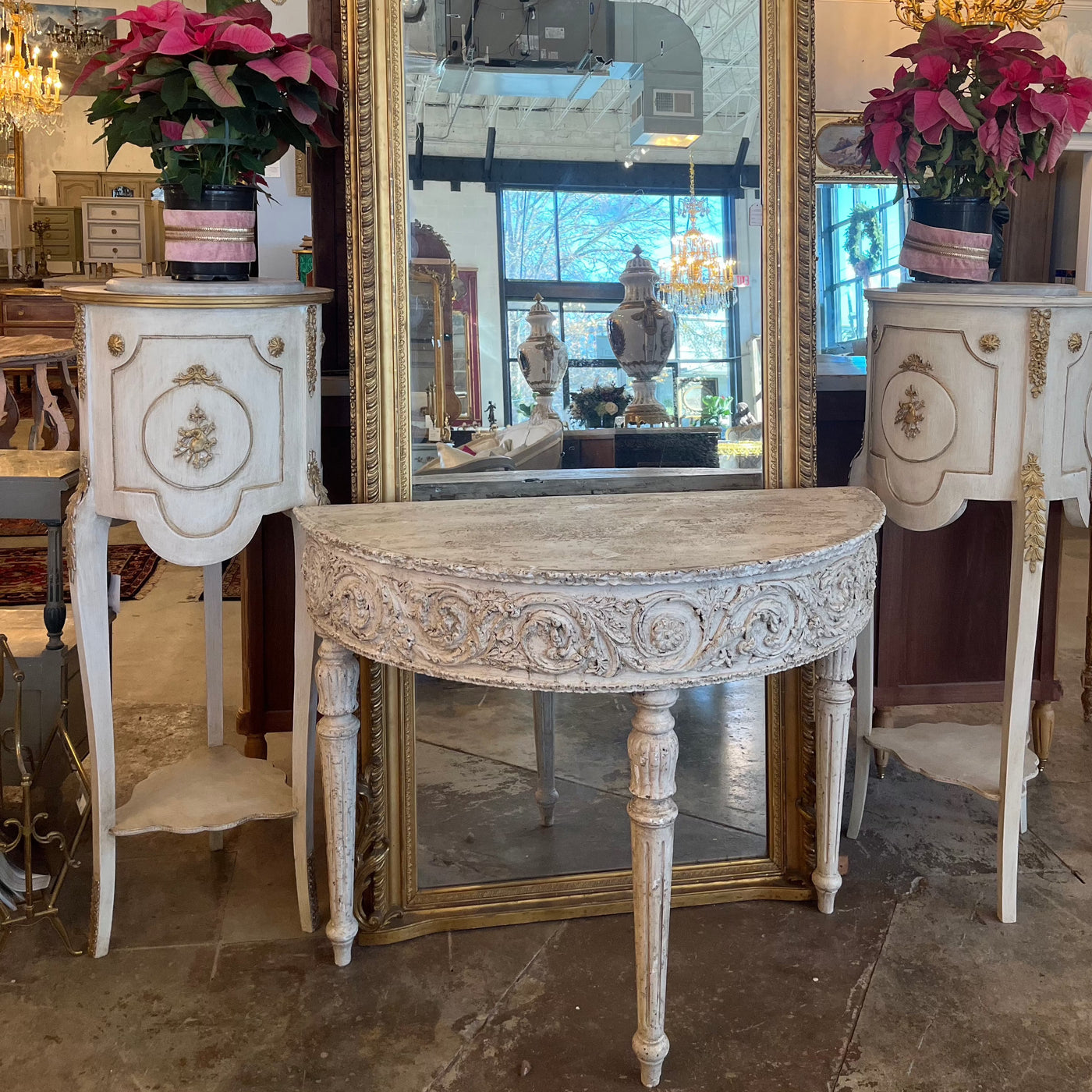 French Demilune Side Table Console