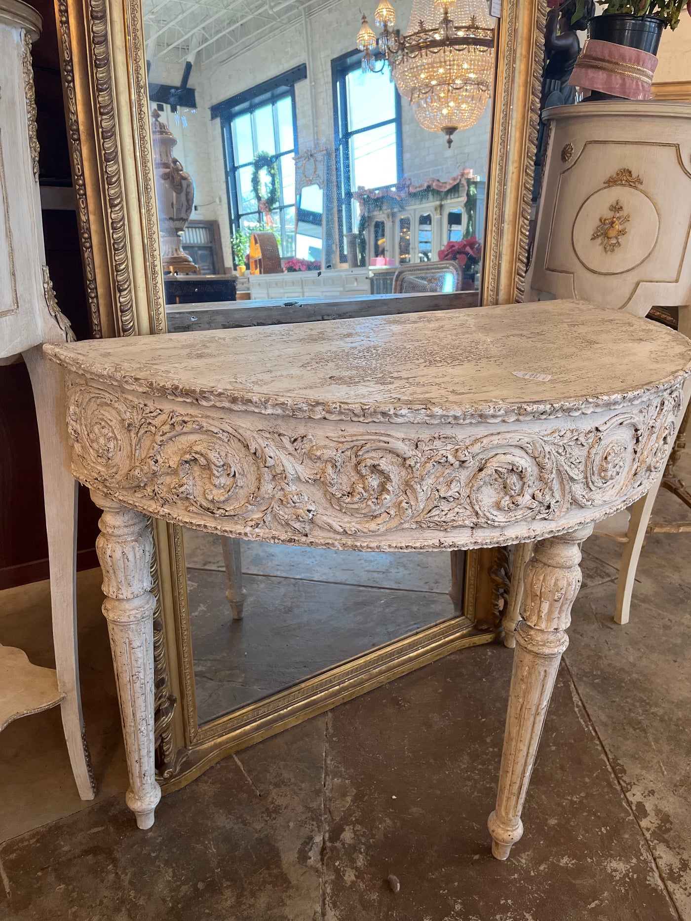 French Demilune Side Table Console