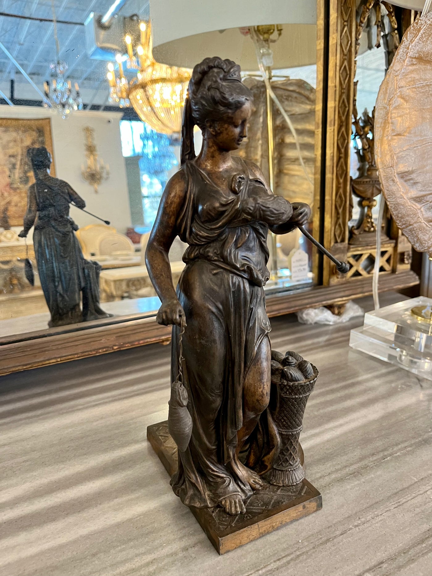 French Antique Bronze Fishing Figurine – Le Chateau French Antique Bronze Fishing Figurine – Le Chateau