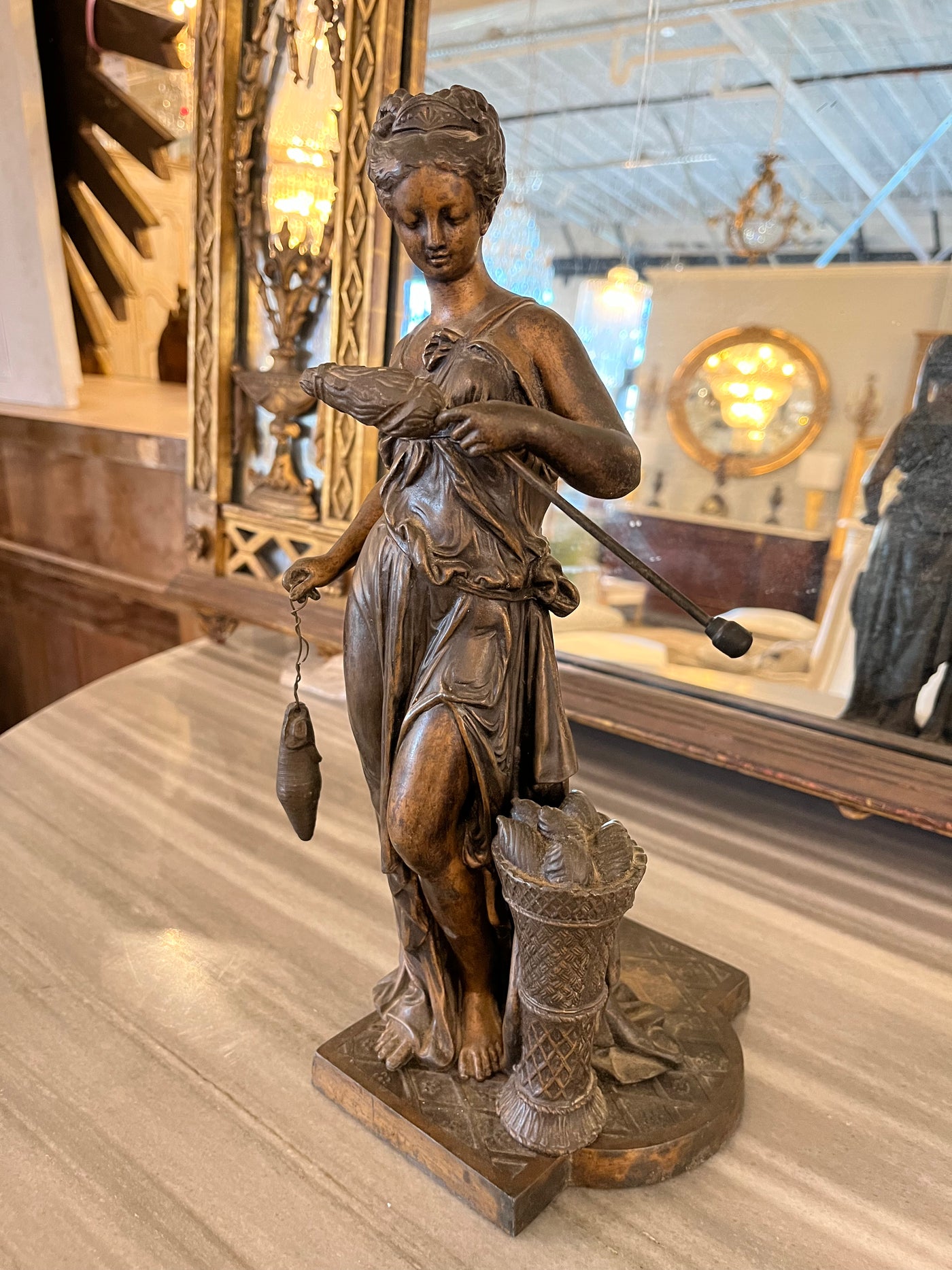 French Antique Bronze Fishing Figurine – Le Chateau French Antique Bronze Fishing Figurine – Le Chateau