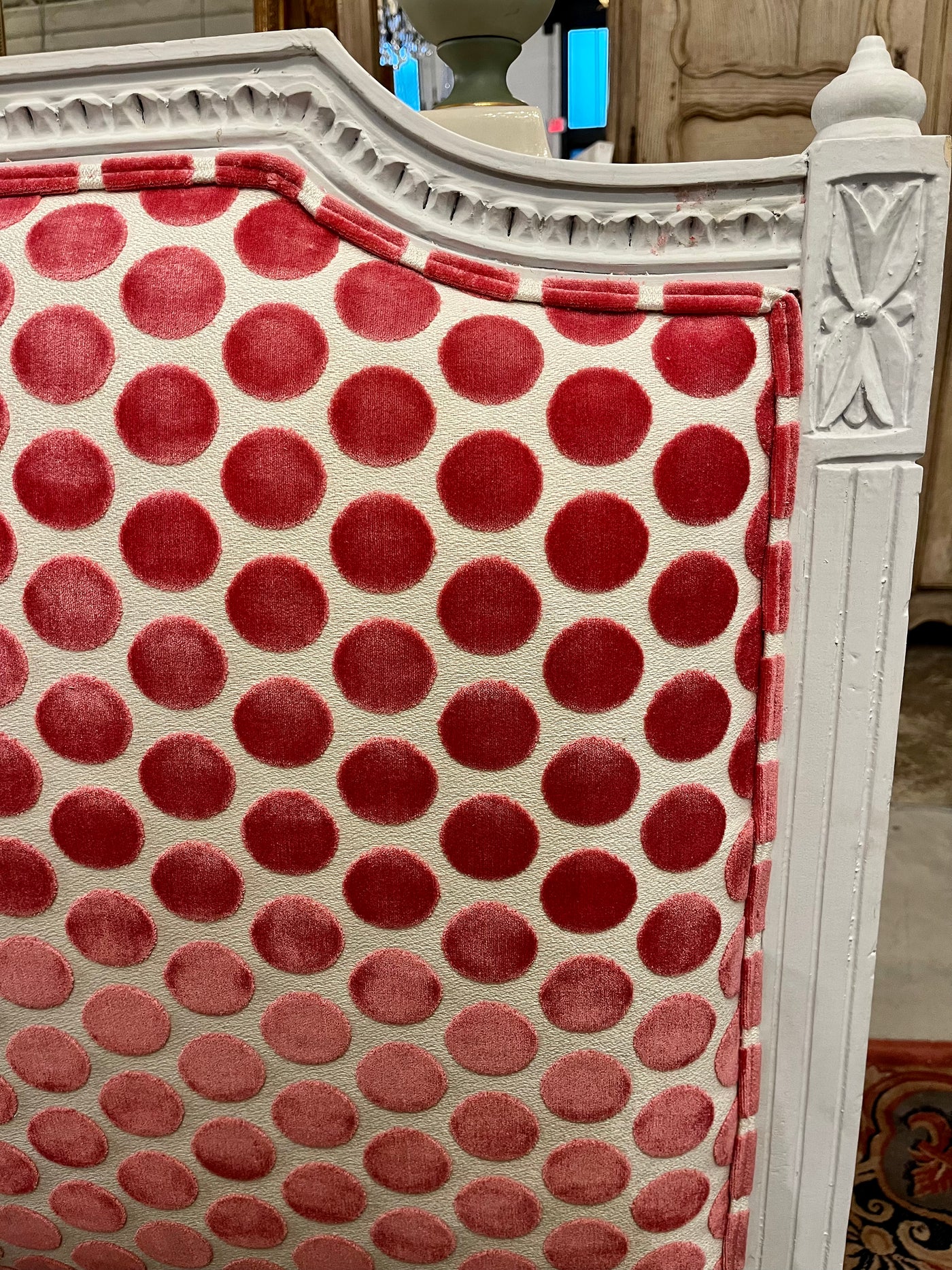 Pink Polka Dot Antique French Twin Bed Set